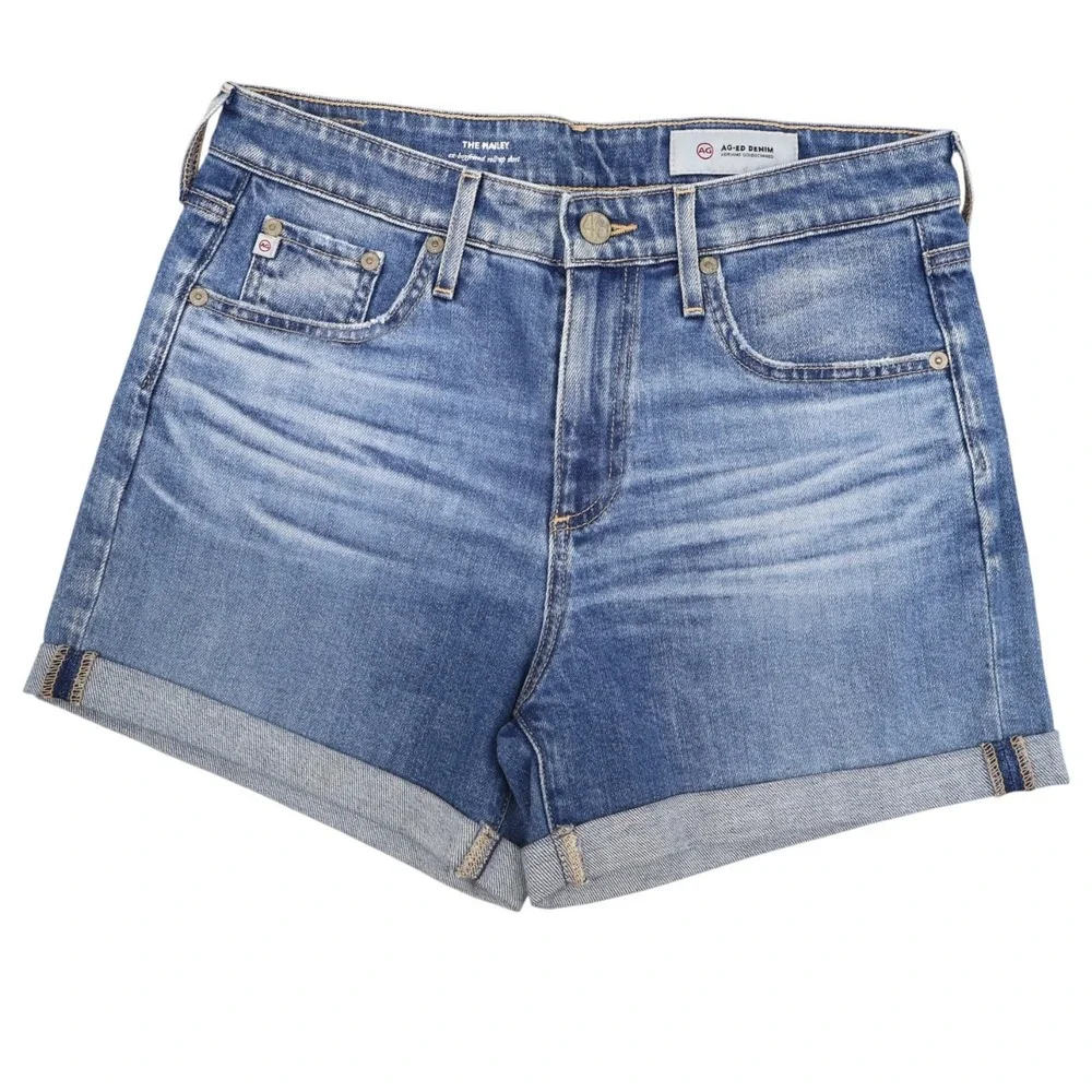 AG‎ Adriano Goldschmied The Hailey Denim Shorts 27 NWT Sample Cuffed Stretch